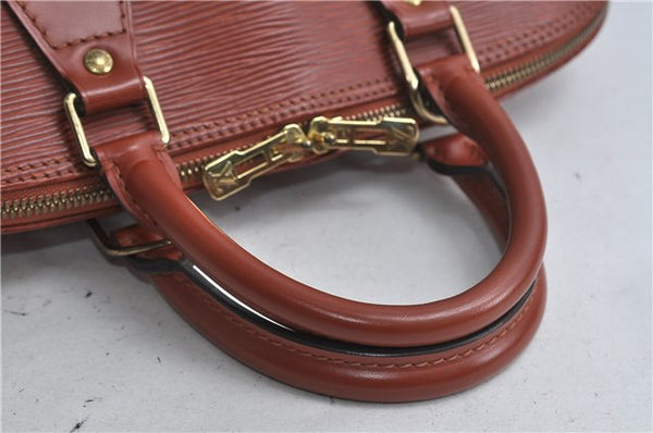 Authentic Louis Vuitton Epi Alma PM Hand Bag Brown M52143 LV 0114D