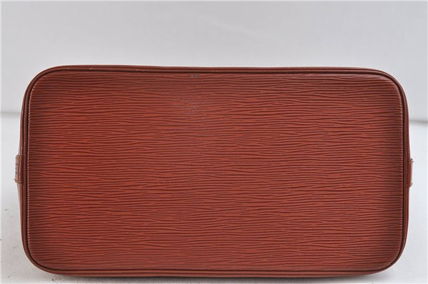 Authentic Louis Vuitton Epi Alma PM Hand Bag Brown M52143 LV 0114D