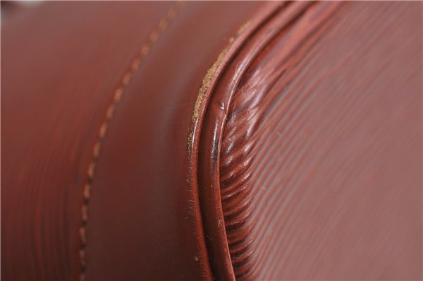 Authentic Louis Vuitton Epi Alma PM Hand Bag Brown M52143 LV 0114D