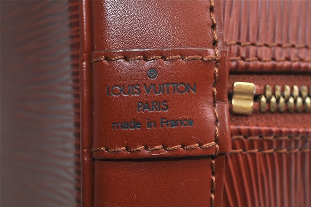 Authentic Louis Vuitton Epi Alma PM Hand Bag Brown M52143 LV 0114D