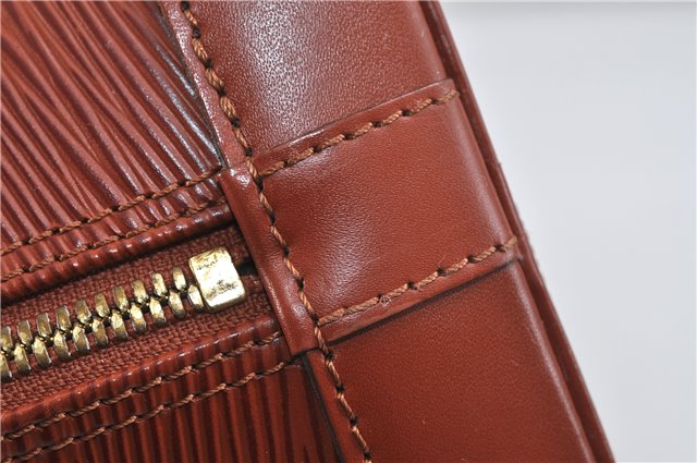 Authentic Louis Vuitton Epi Alma PM Hand Bag Brown M52143 LV 0114D