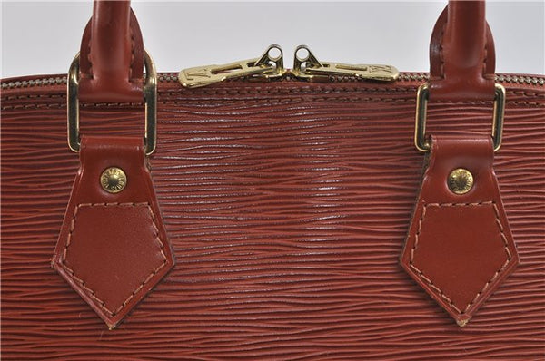Authentic Louis Vuitton Epi Alma PM Hand Bag Brown M52143 LV 0114D
