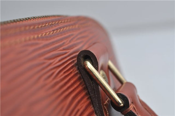 Authentic Louis Vuitton Epi Alma PM Hand Bag Brown M52143 LV 0114D