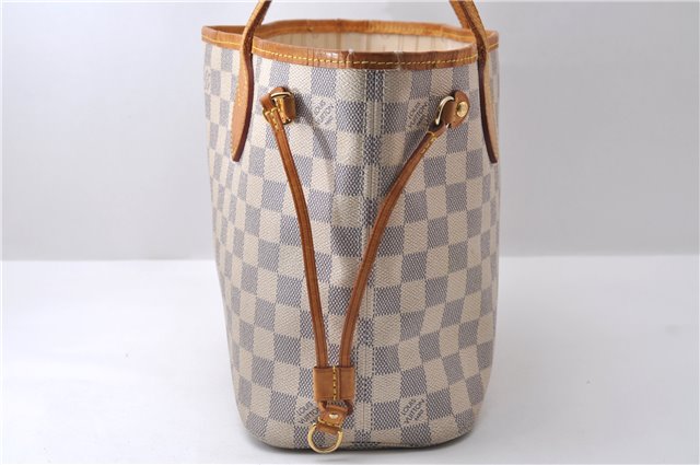 Authentic Louis Vuitton Damier Azur Neverfull PM Tote Bag N51110 LV 0115D