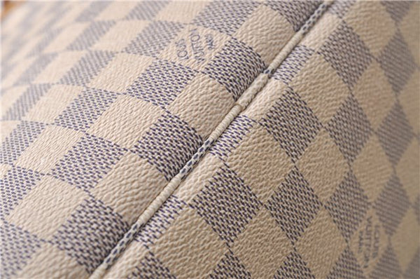 Authentic Louis Vuitton Damier Azur Neverfull PM Tote Bag N51110 LV 0115D