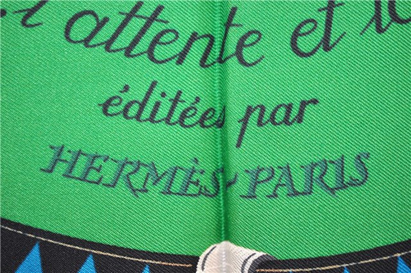 Authentic HERMES Carre 90 Scarf "Couvertures et tenues de Jour" Silk Green 0115F