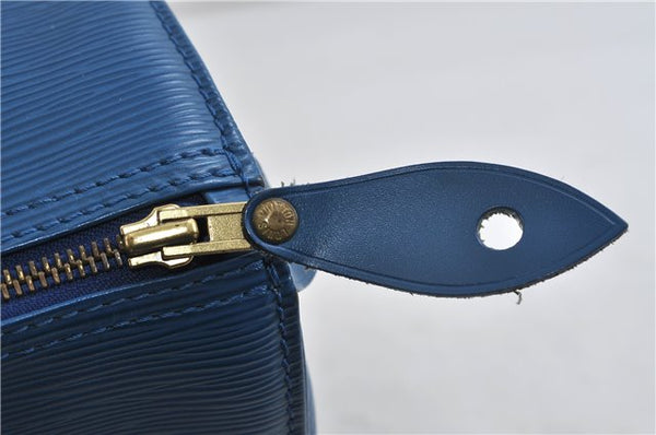 Authentic Louis Vuitton Epi Speedy 30 Hand Bag Purse Blue M43005 LV 0116D