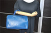 Authentic Louis Vuitton Epi Speedy 30 Hand Bag Purse Blue M43005 LV 0116D