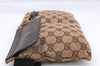 Authentic GUCCI Vintage Waist Body Bag Purse GG Canvas Leather 28566 Brown 0117E