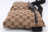 Authentic GUCCI Vintage Waist Body Bag Purse GG Canvas Leather 28566 Brown 0117E