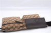 Authentic GUCCI Vintage Waist Body Bag Purse GG Canvas Leather 28566 Brown 0117E