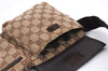 Authentic GUCCI Vintage Waist Body Bag Purse GG Canvas Leather 28566 Brown 0117E