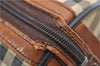 Authentic Burberrys Nova Check Canvas Leather Hand Boston Bag Brown Beige 0118E