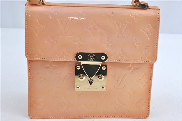 Authentic Louis Vuitton Vernis Spring Street Hand Bag Beige M91033 LV 0119C