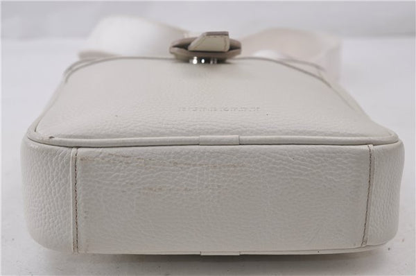 Authentic BURBERRY Vintage Leather Shoulder Cross Body Bag Purse White 0119E