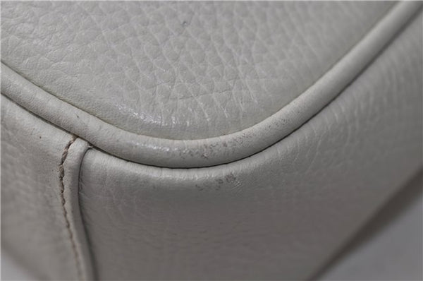 Authentic BURBERRY Vintage Leather Shoulder Cross Body Bag Purse White 0119E