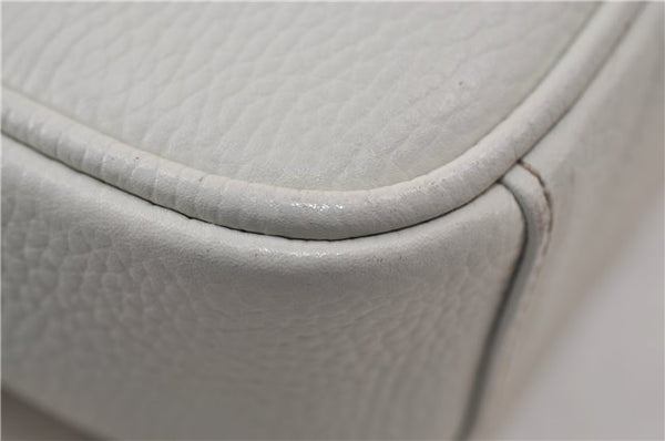 Authentic BURBERRY Vintage Leather Shoulder Cross Body Bag Purse White 0119E