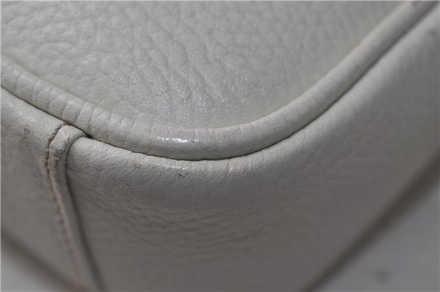 Authentic BURBERRY Vintage Leather Shoulder Cross Body Bag Purse White 0119E