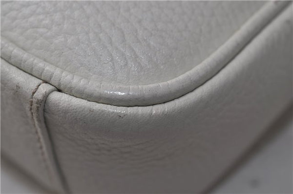 Authentic BURBERRY Vintage Leather Shoulder Cross Body Bag Purse White 0119E