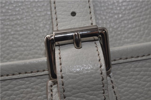 Authentic BURBERRY Vintage Leather Shoulder Cross Body Bag Purse White 0119E