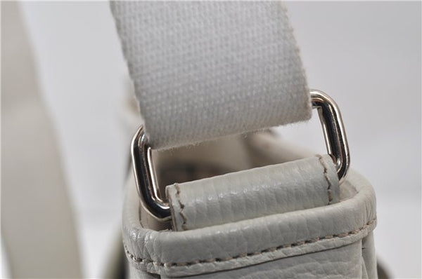 Authentic BURBERRY Vintage Leather Shoulder Cross Body Bag Purse White 0119E