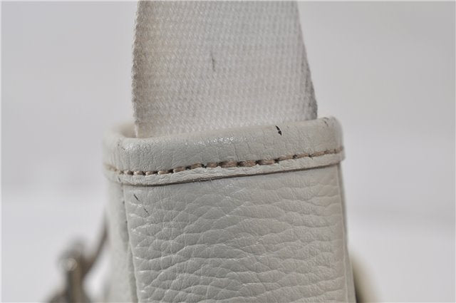 Authentic BURBERRY Vintage Leather Shoulder Cross Body Bag Purse White 0119E