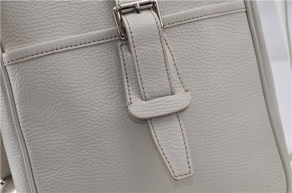 Authentic BURBERRY Vintage Leather Shoulder Cross Body Bag Purse White 0119E