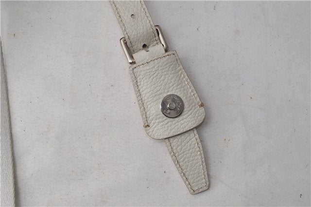 Authentic BURBERRY Vintage Leather Shoulder Cross Body Bag Purse White 0119E
