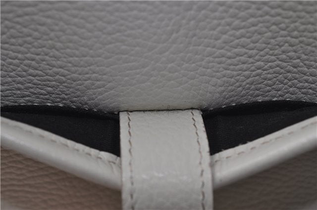 Authentic BURBERRY Vintage Leather Shoulder Cross Body Bag Purse White 0119E
