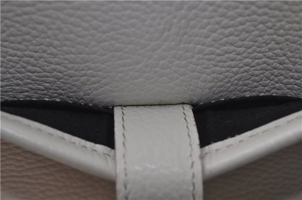 Authentic BURBERRY Vintage Leather Shoulder Cross Body Bag Purse White 0119E