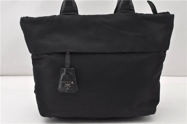 Authentic PRADA Nylon Tessuto Leather 2Way Shoulder Tote Bag Black 0119G