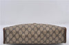 Authentic GUCCI Vintage Clutch Hand Bag Purse GG PVC Leather Brown 0120E