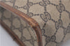Authentic GUCCI Vintage Clutch Hand Bag Purse GG PVC Leather Brown 0120E