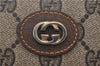Authentic GUCCI Vintage Clutch Hand Bag Purse GG PVC Leather Brown 0120E