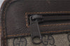 Authentic GUCCI Vintage Clutch Hand Bag Purse GG PVC Leather Brown 0120E