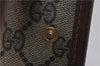Authentic GUCCI Vintage Clutch Hand Bag Purse GG PVC Leather Brown 0120E