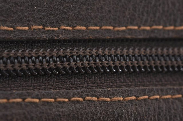 Authentic GUCCI Vintage Clutch Hand Bag Purse GG PVC Leather Brown 0120E