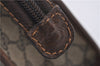 Authentic GUCCI Vintage Clutch Hand Bag Purse GG PVC Leather Brown 0120E