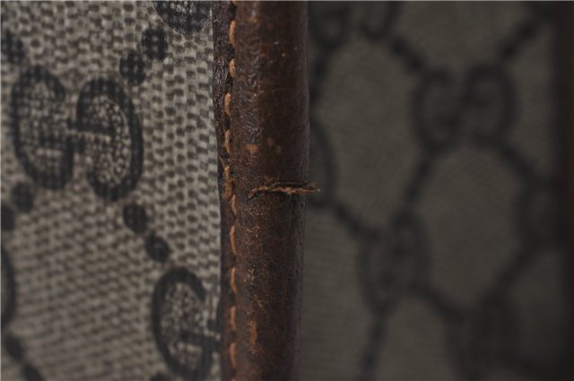 Authentic GUCCI Vintage Clutch Hand Bag Purse GG PVC Leather Brown 0120E