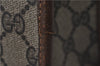 Authentic GUCCI Vintage Clutch Hand Bag Purse GG PVC Leather Brown 0120E