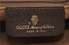 Authentic GUCCI Vintage Clutch Hand Bag Purse GG PVC Leather Brown 0120E