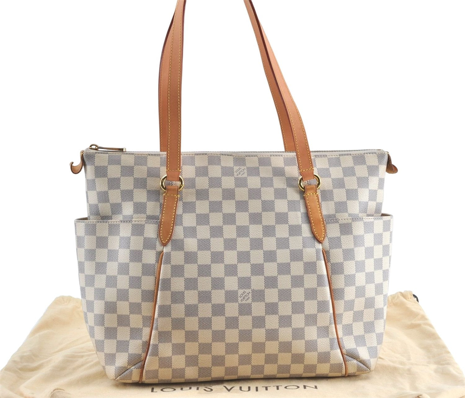 Authentic Louis Vuitton Damier Azur Totally MM Tote Bag N51262 LV 0121C