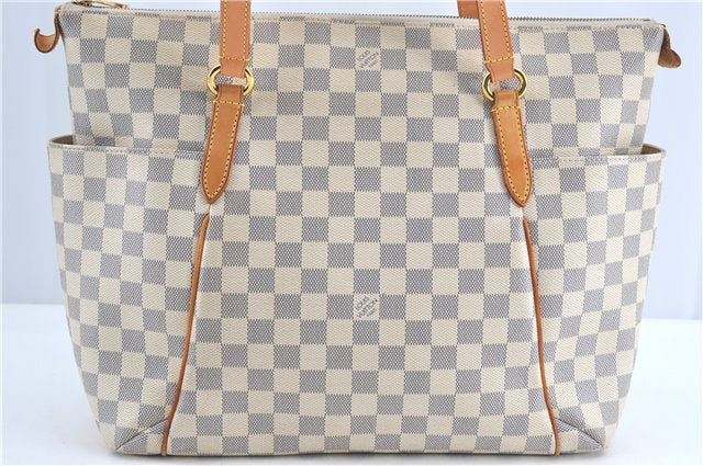 Authentic Louis Vuitton Damier Azur Totally MM Tote Bag N51262 LV 0121C