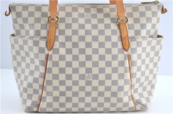 Authentic Louis Vuitton Damier Azur Totally MM Tote Bag N51262 LV 0121C