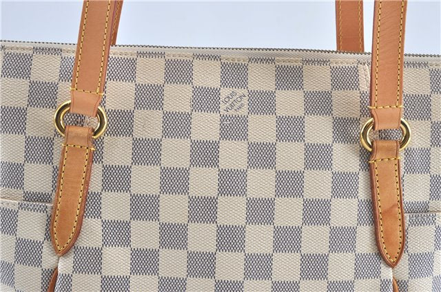 Authentic Louis Vuitton Damier Azur Totally MM Tote Bag N51262 LV 0121C
