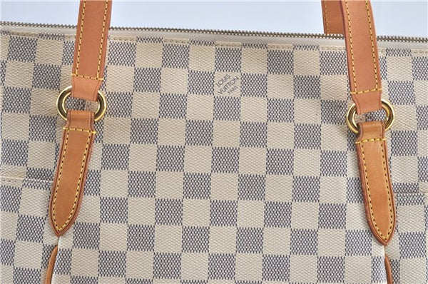 Authentic Louis Vuitton Damier Azur Totally MM Tote Bag N51262 LV 0121C