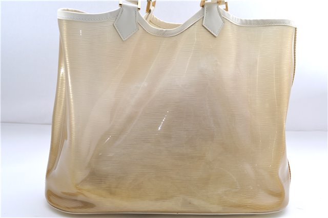 Auth Louis Vuitton Epi Plage Lagoon Bay Tote Bag M92471 Clear Beige White 0122E