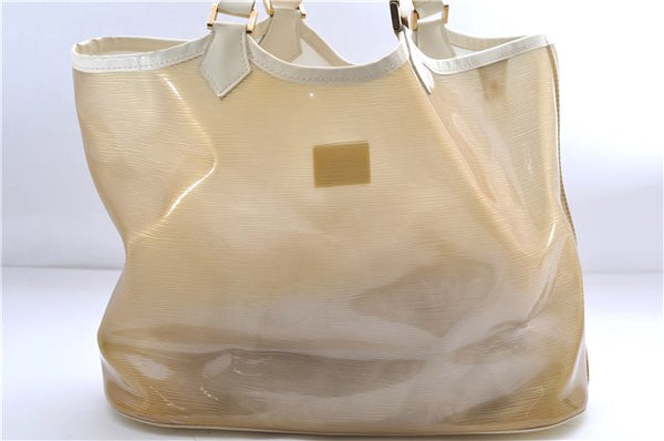 Auth Louis Vuitton Epi Plage Lagoon Bay Tote Bag M92471 Clear Beige White 0122E