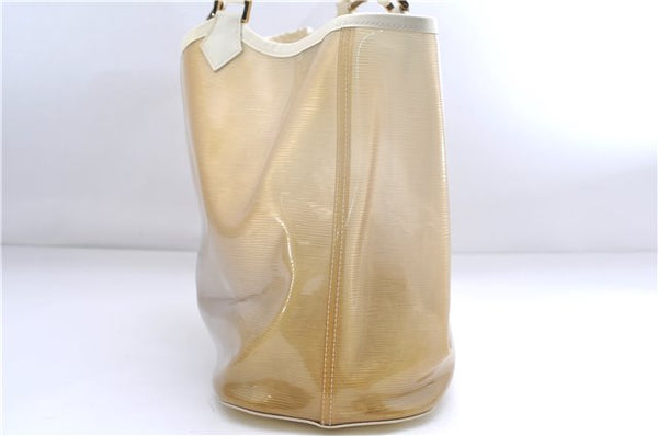 Auth Louis Vuitton Epi Plage Lagoon Bay Tote Bag M92471 Clear Beige White 0122E