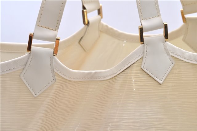 Auth Louis Vuitton Epi Plage Lagoon Bay Tote Bag M92471 Clear Beige White 0122E